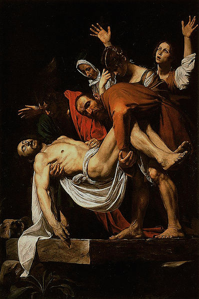 The Entombment of Christ by Caravaggio.Oil on canvas. 1602-1603.