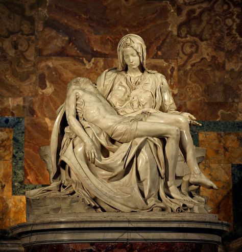 Pietà. 1498-1499.Marble, 68.5" x 76.8" (174 cm x 195 cm)